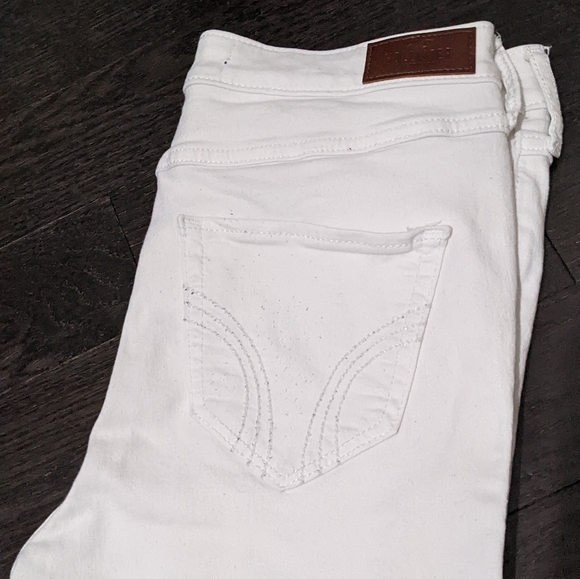 Hollister White High-rise Distressed Skinny Crop Jeans 27 x 26 - Picture 3 of 7